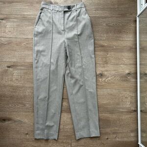 Zara Cropped Tailored Trousers in Light Gray